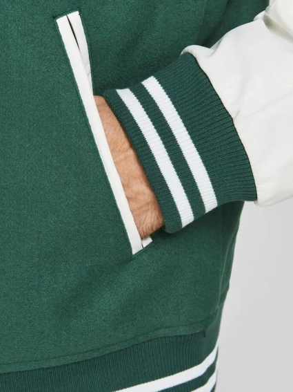 Куртка JORVARSITY BOMBER JACKET LTN 12207367-Trekking Green Jack&amp;Jones M Зеленый 12207367-Trekking Green фото 4 — интернет-магазин Tapok