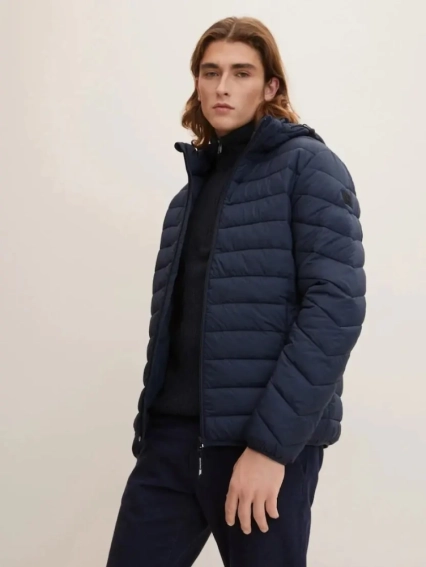 Куртка light weight jacket with hood 1031780-10668 Tom Tailor L Темно-синий 1031780-10668 фото 2 — интернет-магазин Tapok