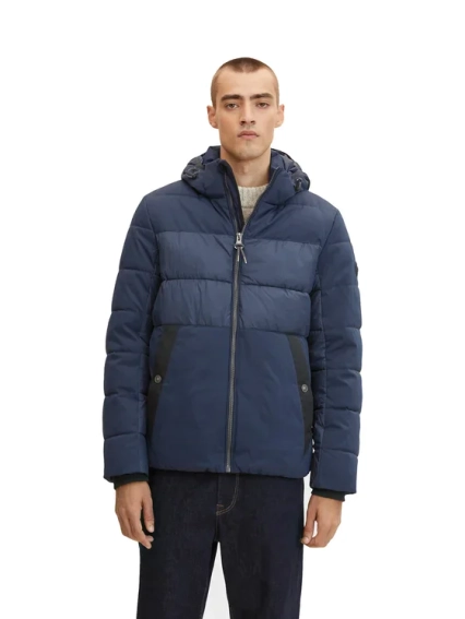 Куртка mat mix puffer jacket 1032481-10668 Tom Tailor L Темно-синій 1032481-10668 фото 2 — інтернет-магазин Tapok