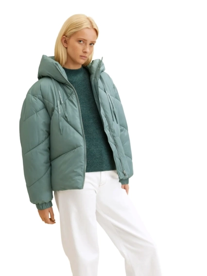 Куртка modern short puffer jacket 1032686-19643 Tom Tailor L Голубой 1032686-19643 фото 2 — интернет-магазин Tapok