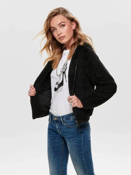Куртка ONLANNA CONTACT SHERPA JACKET OTW 15183166-Black ONLY L Черный 15183166-Black фото 3 — интернет-магазин Tapok