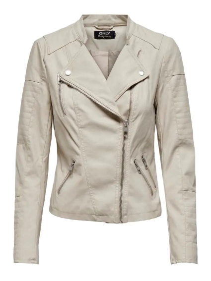 Куртка ONLAVA FAUX LEATHER BIKER OTW NOOS 15102997-Silver Lining ONLY 34 Бежевый 15102997-Silver Lining фото 4 — интернет-магазин Tapok