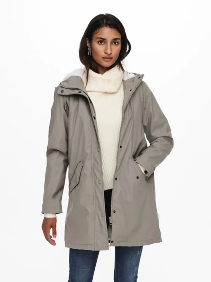 Куртка ONLSALLY RAINCOAT CC OTW 15206116-Brushed Nickel-Detail:WHITE TEDDY ONLY M Сірий 15206116-Brushed Nickel-D фото 1 — інтернет-магазин Tapok