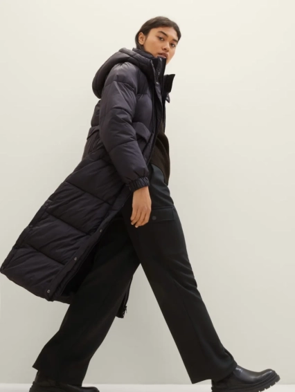 Куртка Puffer coat with a hood 1037596ХХ14482 Tom Tailor M Чорний 1037596ХХ14482 фото 2 — інтернет-магазин Tapok