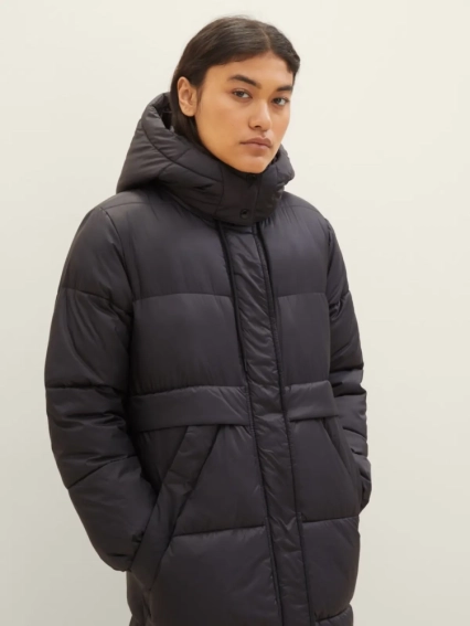 Куртка Puffer coat with a hood 1037596ХХ14482 Tom Tailor M Чорний 1037596ХХ14482 фото 4 — інтернет-магазин Tapok