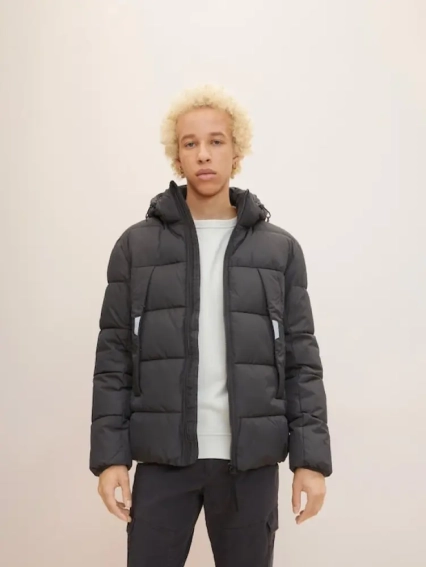 Куртка puffer jacket 1032429-29999 Tom Tailor M Чорний 1032429-29999 фото 1 — інтернет-магазин Tapok