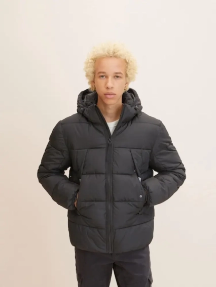 Куртка puffer jacket 1032429-29999 Tom Tailor M Чорний 1032429-29999 фото 3 — інтернет-магазин Tapok