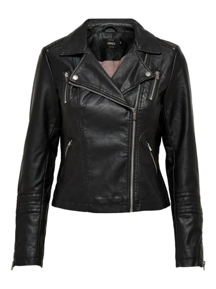 Куртка из искусственной кожи ONLGEMMA FAUX LEATHER BIKER OTW NOOS 15153079-Black ONLY 34 Черный 15153079-Black фото 4 — интернет-магазин Tapok