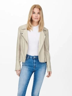 Куртка из искусственной кожи ONLGEMMA FAUX LEATHER BIKER OTW NOOS 15153079-Silver Lining ONLY 34 Бежевый 15153079-Silver Lining