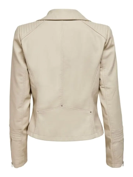 Куртка из искусственной кожи ONLGEMMA FAUX LEATHER BIKER OTW NOOS 15153079-Silver Lining ONLY 34 Бежевый 15153079-Silver Lining фото 5 — интернет-магазин Tapok