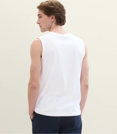 Майка Tanktop with logo print 1041866ХХ20000 Tom Tailor L Белый 1041866ХХ20000 фото 2 — интернет-магазин Tapok