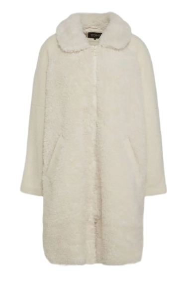 Пальто ONLEVA LONG TEDDY COAT OTW 15234980-Moonbeam ONLY M Бежевий 15234980-Moonbeam фото 1 — інтернет-магазин Tapok