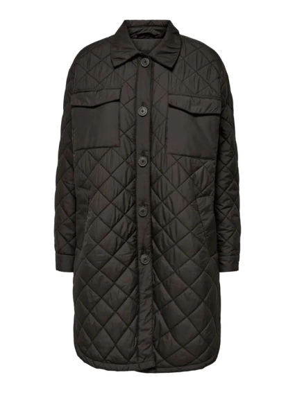Пальто ONLTANZIA LONG QUILTED SHACKET CC OTW 15228453-Black ONLY M Чорний 15228453-Black фото 4 — інтернет-магазин Tapok