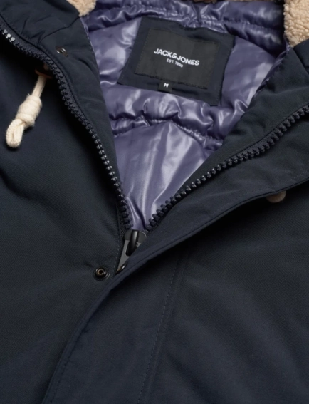 Парка JJEMASH TEDDY PARKA SN 12211771-Dark Navy Jack&Jones L Темно-синій 12211771-Dark Navy фото 3 — інтернет-магазин Tapok