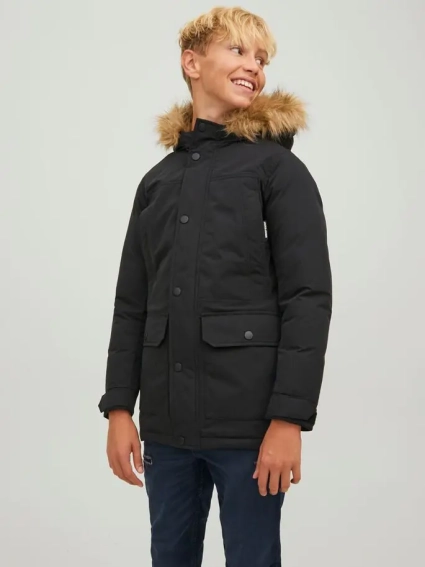 Парка JJWINNER PARKA NO FUR JNR 12220838-Black Jack&Jones 152 Чорний 12220838-Black фото 1 — інтернет-магазин Tapok