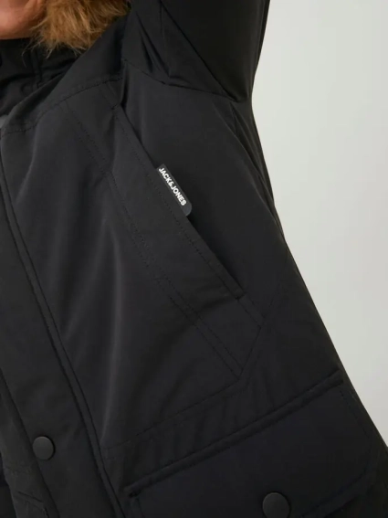 Парка JJWINNER PARKA NO FUR JNR 12220838-Black Jack&Jones 152 Чорний 12220838-Black фото 4 — інтернет-магазин Tapok