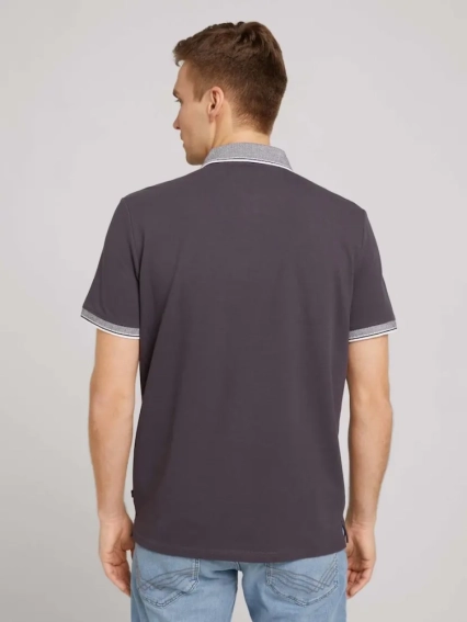 Поло basic polo with chest embro 1030625XX1010899 Tom Tailor M Темно-серый 1030625XX1010899 фото 2 — интернет-магазин Tapok