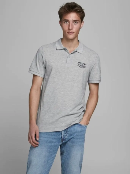 Поло JJHERO POLO SS CAT 12175087 Grey Melange Jack&amp;Jones S Серый 12175087GreyMelange фото 2 — интернет-магазин Tapok