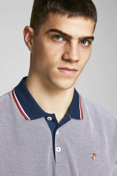 Поло JPRBLUWIN POLO SS NOOS 12169064-Mood Indigo-Fit:REG W. WHISPER WHITE Jack&Jones L Сірий 12169064-Mood Indigo-Fit: фото 3 — інтернет-магазин Tapok