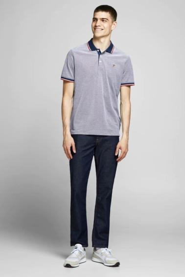 Поло JPRBLUWIN POLO SS NOOS 12169064-Mood Indigo-Fit:REG W. WHISPER WHITE Jack&Jones L Сірий 12169064-Mood Indigo-Fit: фото 5 — інтернет-магазин Tapok