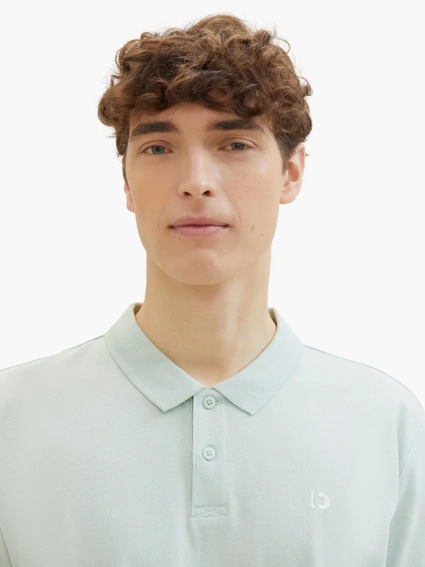 Поло mit Logo Print 1041184-17549 Tom Tailor L Голубой 1041184-17549 фото 3 — интернет-магазин Tapok