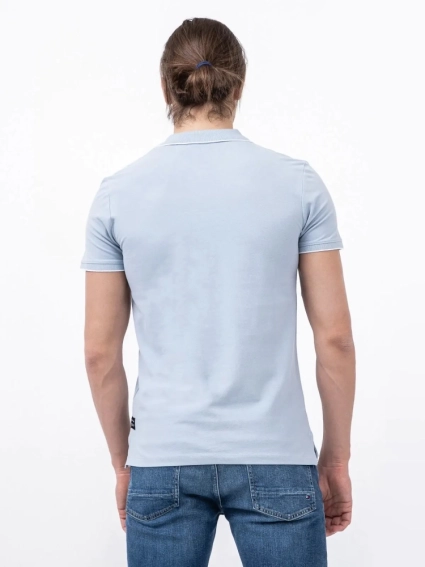 Поло polo with tipping 1030720XX1215159 Tom Tailor L Блакитний 1030720XX1215159 фото 2 — інтернет-магазин Tapok