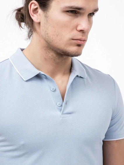 Поло polo with tipping 1030720XX1215159 Tom Tailor L Блакитний 1030720XX1215159 фото 3 — інтернет-магазин Tapok