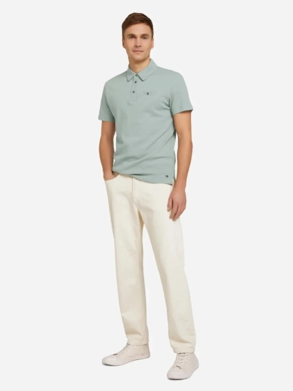 Поло structured polo with pocket 1030388XX1012960 Tom Tailor L Серый 1030388XX1012960 фото 4 — интернет-магазин Tapok