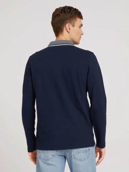 Поло с длинными рукавами 1030645XX1010668 Tom Tailor M Темно-синий 1030645XX1010668 фото 2 — интернет-магазин Tapok