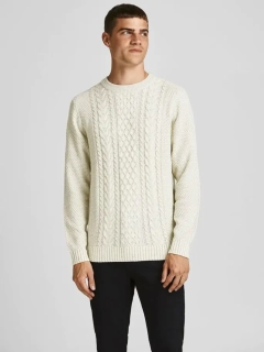Пуловер JJCRAIG KNIT CREW NECK 12189968-Cloud Dancer Jack&Jones S Білий 12189968-Cloud Dancer