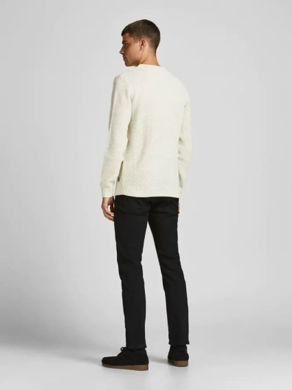Пуловер JJCRAIG KNIT CREW NECK 12189968-Cloud Dancer Jack&amp;Jones S Белый 12189968-Cloud Dancer фото 2 — интернет-магазин Tapok