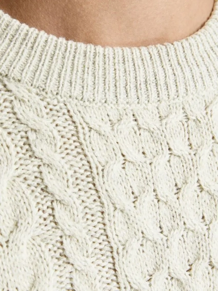 Пуловер JJCRAIG KNIT CREW NECK 12189968-Cloud Dancer Jack&amp;Jones S Белый 12189968-Cloud Dancer фото 3 — интернет-магазин Tapok