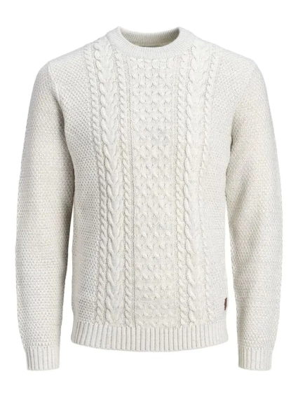 Пуловер JJCRAIG KNIT CREW NECK 12189968-Cloud Dancer Jack&amp;Jones S Белый 12189968-Cloud Dancer фото 5 — интернет-магазин Tapok