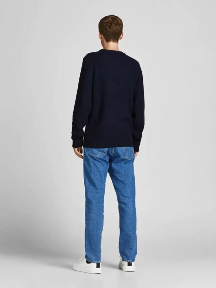 Пуловер JJCRAIG KNIT CREW NECK 12189968-Sky Captain Jack&amp;Jones M Темно-синий 12189968-Sky Captain фото 2 — интернет-магазин Tapok