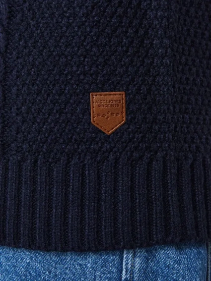 Пуловер JJCRAIG KNIT CREW NECK 12189968-Sky Captain Jack&amp;Jones M Темно-синий 12189968-Sky Captain фото 4 — интернет-магазин Tapok