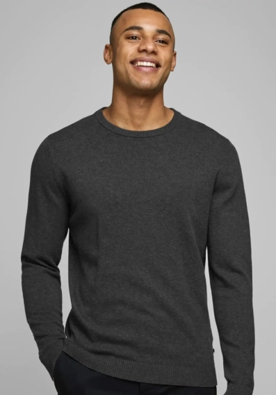 Пуловер JJEBASIC KNIT CREW NECK NOOS 12137190-Dark Grey Melange Jack&Jones S Темно-сірий 12137190-Dark Grey Melang фото 1 — інтернет-магазин Tapok