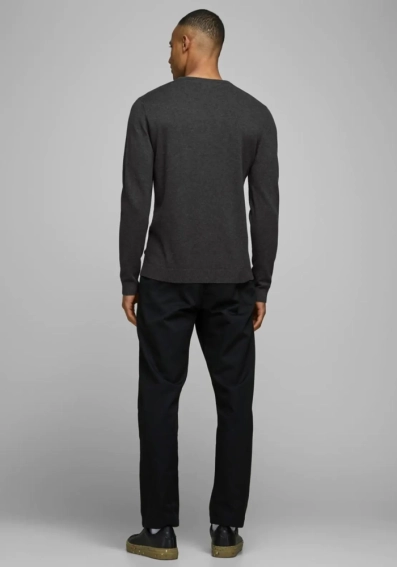 Пуловер JJEBASIC KNIT CREW NECK NOOS 12137190-Dark Grey Melange Jack&Jones S Темно-сірий 12137190-Dark Grey Melang фото 2 — інтернет-магазин Tapok