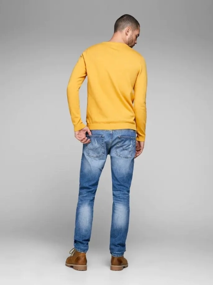 Пуловер JJEBASIC KNIT CREW NECK NOOS 12137190-Golden Orange Jack&Jones S Жовтий 12137190-Golden Orange фото 2 — інтернет-магазин Tapok