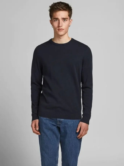 Пуловер JJEBASIC KNIT CREW NECK NOOS 12137190-Navy Blazer Jack&Jones S Темно-синій 12137190-Navy Blazer фото 1 — інтернет-магазин Tapok