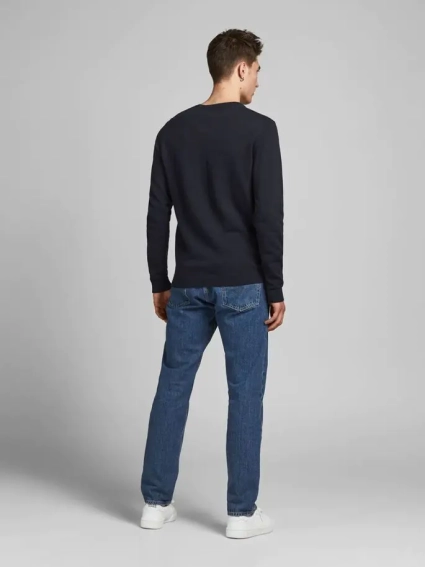 Пуловер JJEBASIC KNIT CREW NECK NOOS 12137190-Navy Blazer Jack&Jones S Темно-синій 12137190-Navy Blazer фото 2 — інтернет-магазин Tapok