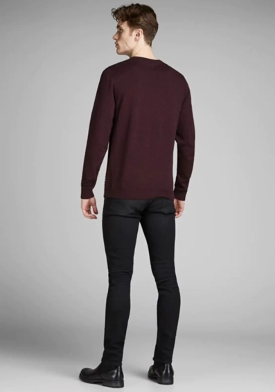 Пуловер JJEBASIC KNIT CREW NECK NOOS 12137190-Port Royale Jack&amp;Jones XXL Бордовый 12137190-Port Royale-Deta фото 2 — интернет-магазин Tapok