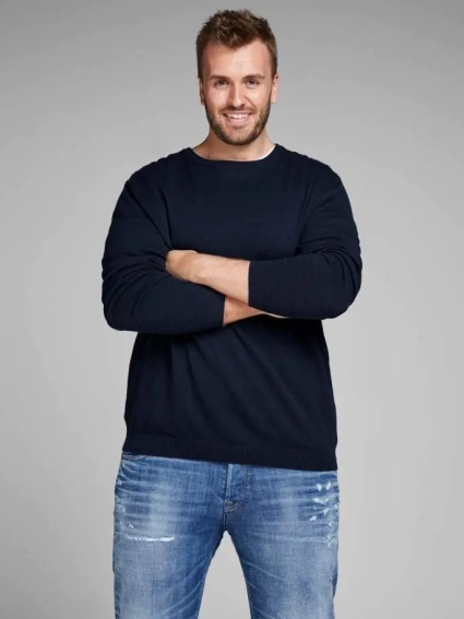 Пуловер JJEBASIC KNIT CREW NECK PS 12144038-Navy Blazer Jack&Jones PLUS 2XL Темно-синій 12144038-Navy Blazer фото 1 — інтернет-магазин Tapok