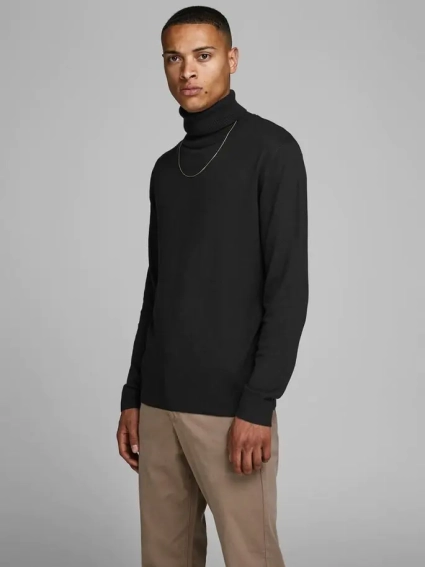 Пуловер JJEEMIL KNIT ROLL NECK NOOS 12157417-Black Jack&Jones M Чорний 12157417-Black фото 1 — інтернет-магазин Tapok