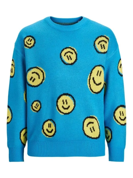 Пуловер JORSMILE KNIT CREW NECK KA KNT21 12206857-Hawaiian Ocean-Fit:WIDE Jack&Jones M Блакитний 12206857-Hawaiian Ocean-F фото 5 — інтернет-магазин Tapok