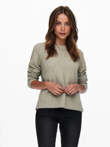 Пуловер ONLGABI LIFE L/S O-NECK PULLOVER CC KNT 15231424-Kalamata-Detail:W. MELANGE ONLY M Серый 15231424-Kalamata-Detail: фото 1 — интернет-магазин Tapok
