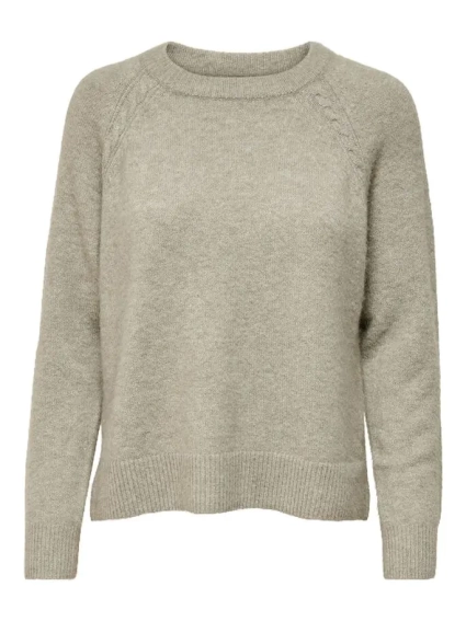 Пуловер ONLGABI LIFE L/S O-NECK PULLOVER CC KNT 15231424-Kalamata-Detail:W. MELANGE ONLY M Серый 15231424-Kalamata-Detail: фото 4 — интернет-магазин Tapok
