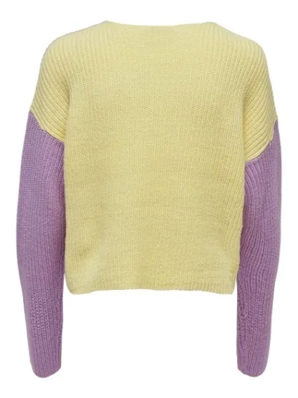 Пуловер ONLNICCI L/S BLOCK PULLOVER EX KNT 15257294-Rose Smoke-Detail:CROCUS PETAL/PASTEL YEL ONLY L 15257294-Rose Smoke-Detai фото 5 — интернет-магазин Tapok