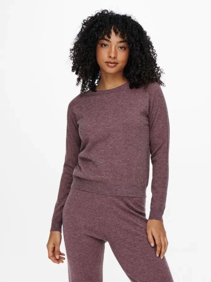 Пуловер ONLYOUNGER L/S PULLOVER KNT 15238340-Rose Brown-Detail:W. MELANGE ONLY S Бордовий 15238340-Rose Brown-Detai фото 1 — інтернет-магазин Tapok