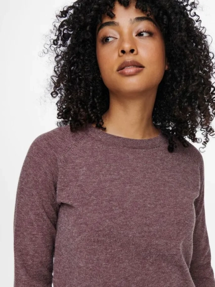 Пуловер ONLYOUNGER L/S PULLOVER KNT 15238340-Rose Brown-Detail:W. MELANGE ONLY S Бордовий 15238340-Rose Brown-Detai фото 3 — інтернет-магазин Tapok