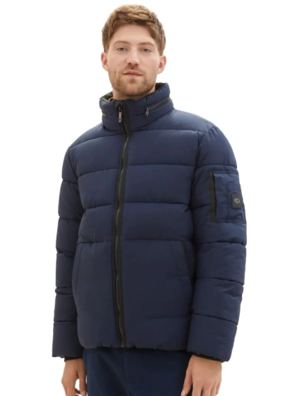 Пуховик Puffer jacket with hidden hood 1037336-10668 Tom Tailor L Темно-синий 1037336-10668 фото 1 — интернет-магазин Tapok